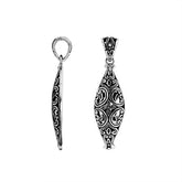 Handcrafted 925 Silver Balinese Engraved Oval Pendant For Women